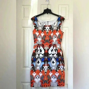 Maggy London Multicolor Abstract Sheath Dress - Size 12